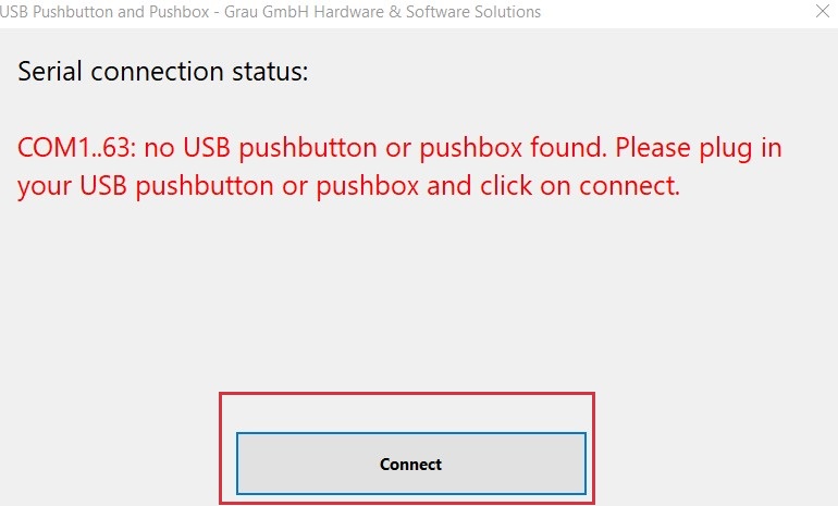 Connecting the USB pushbutton or pushbox with the app